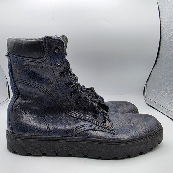 Wolverine 1000 Mile Mens Size 8 Blue Leather Lace Up Boots Casual Vibram Soles - Picture 12 of 14